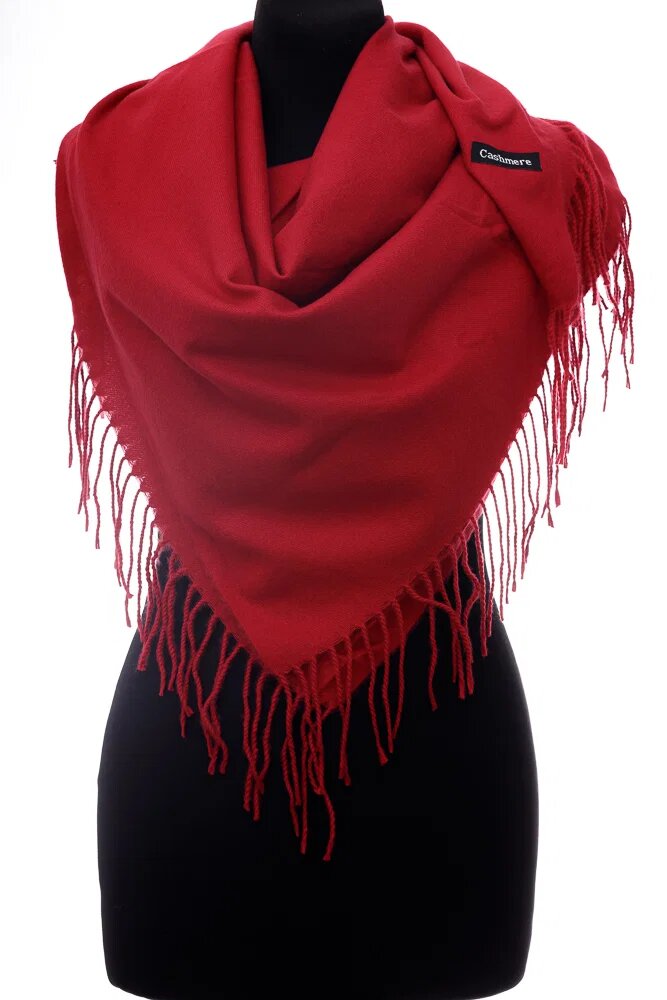 Shopika Esarfa rosie patrata din material gros tip cashmere