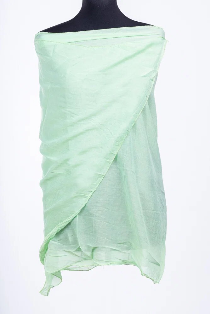 Shopika Esarfa verde menta dreptunghiulara alungita in colturi din bumbac si matase