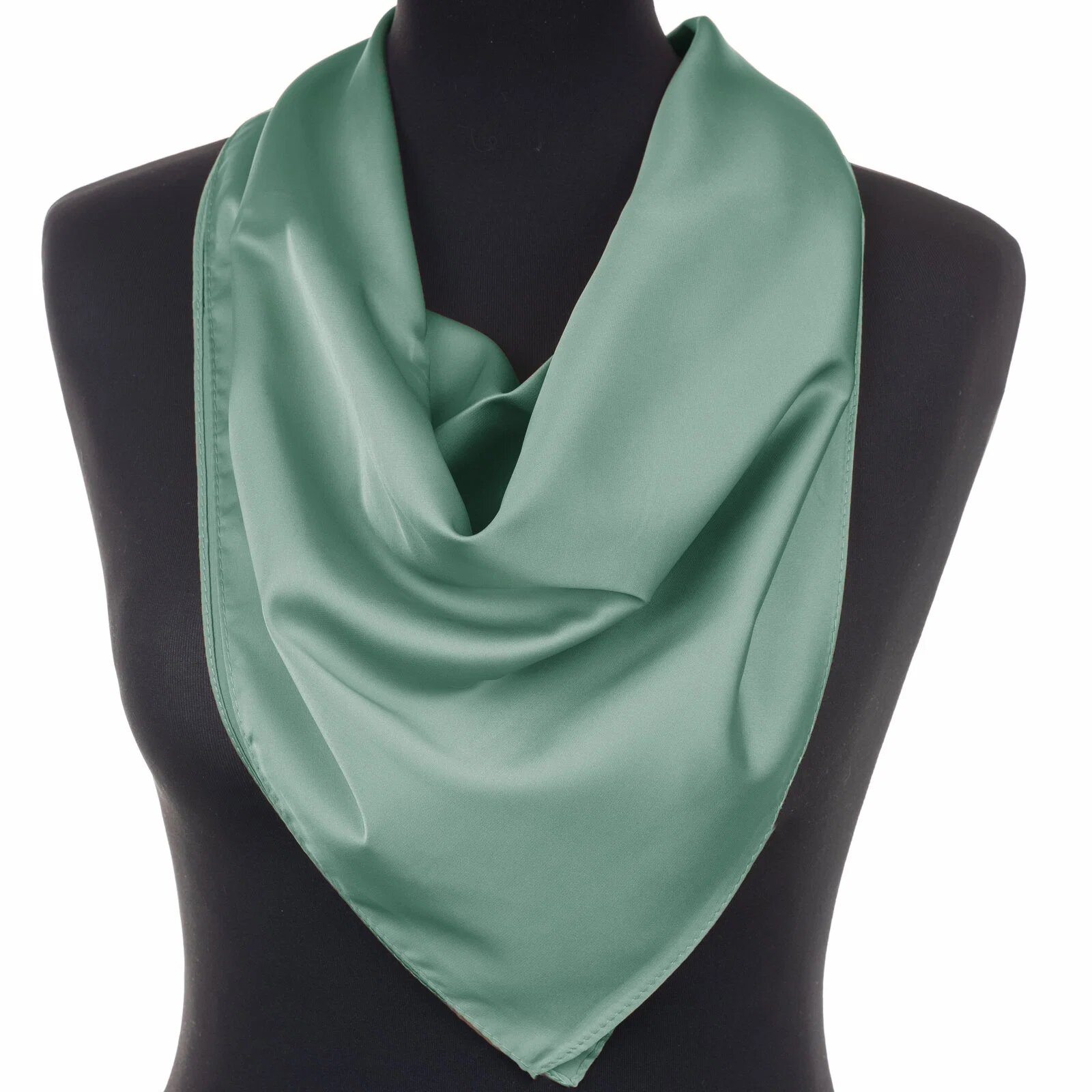 Shopika Esarfa verde mint patrata din vascoza si matase
