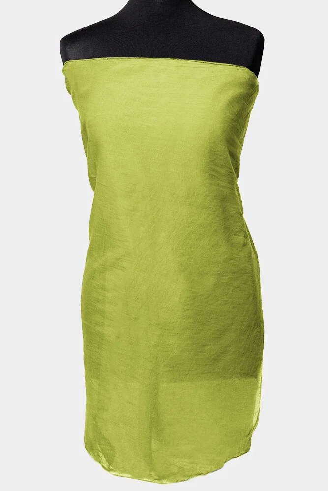 Shopika Esarfa verde oliv dreptunghiulara in colturi alungite din bumbac si matase