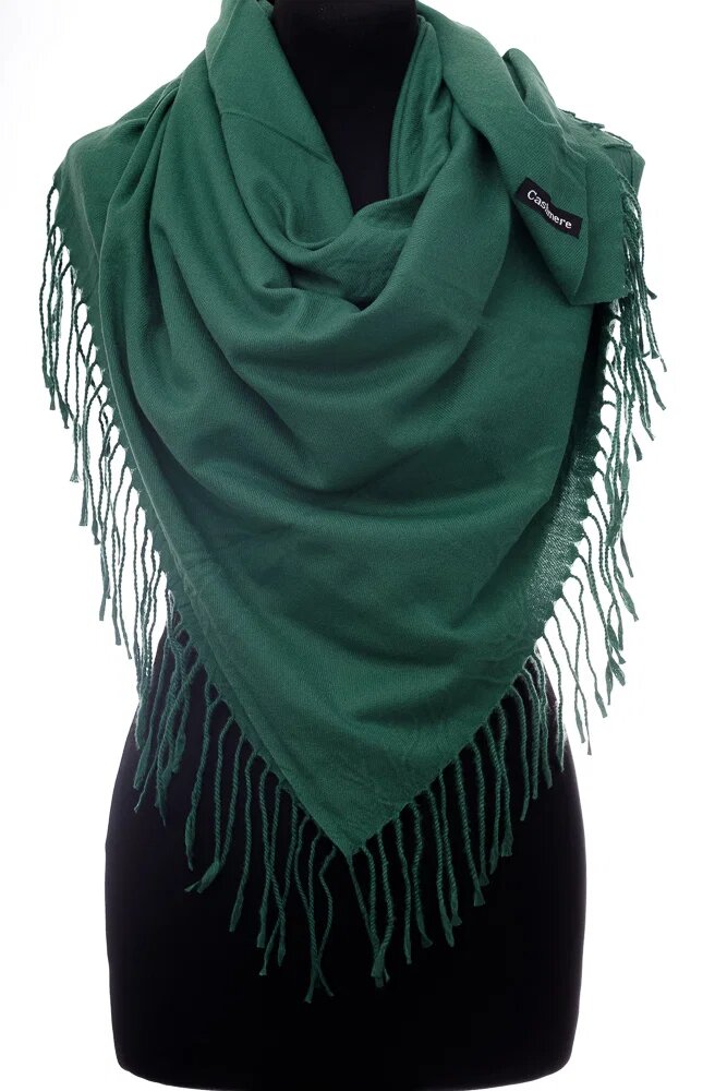 Shopika Esarfa verde patrata din material gros tip cashmere