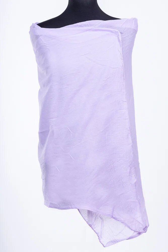 Shopika Esarfa violet deschis dreptunghiulara alungita in colturi din bumbac si matase