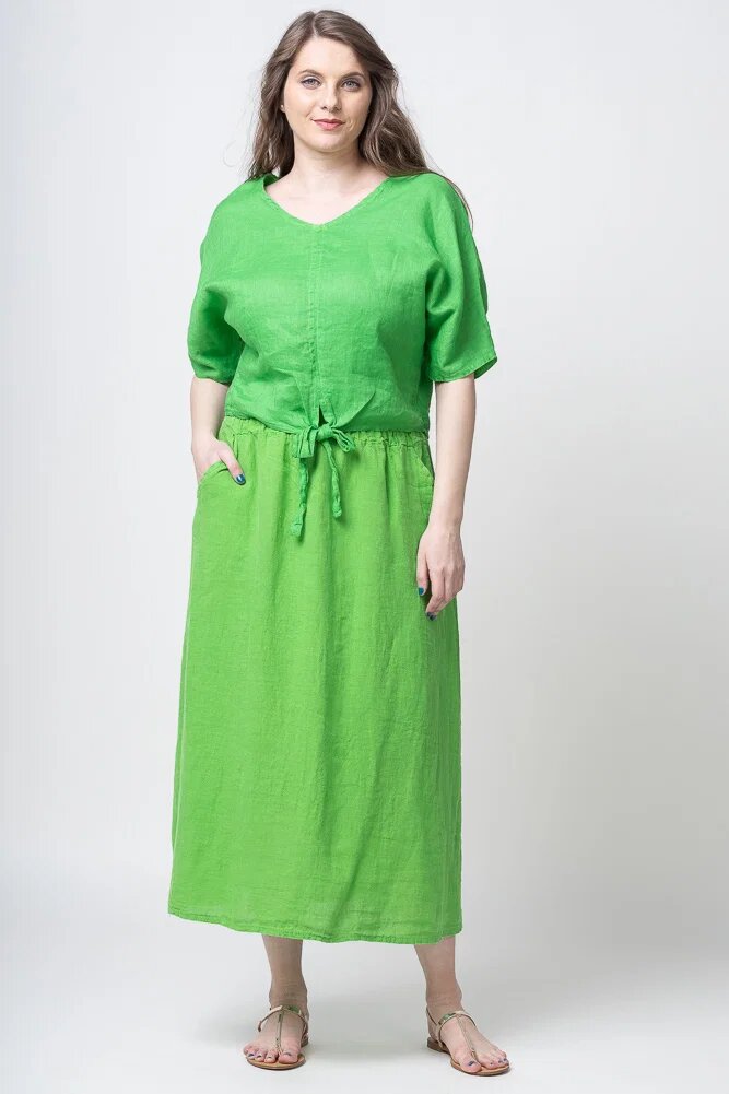 Shopika Fusta casual din in verde