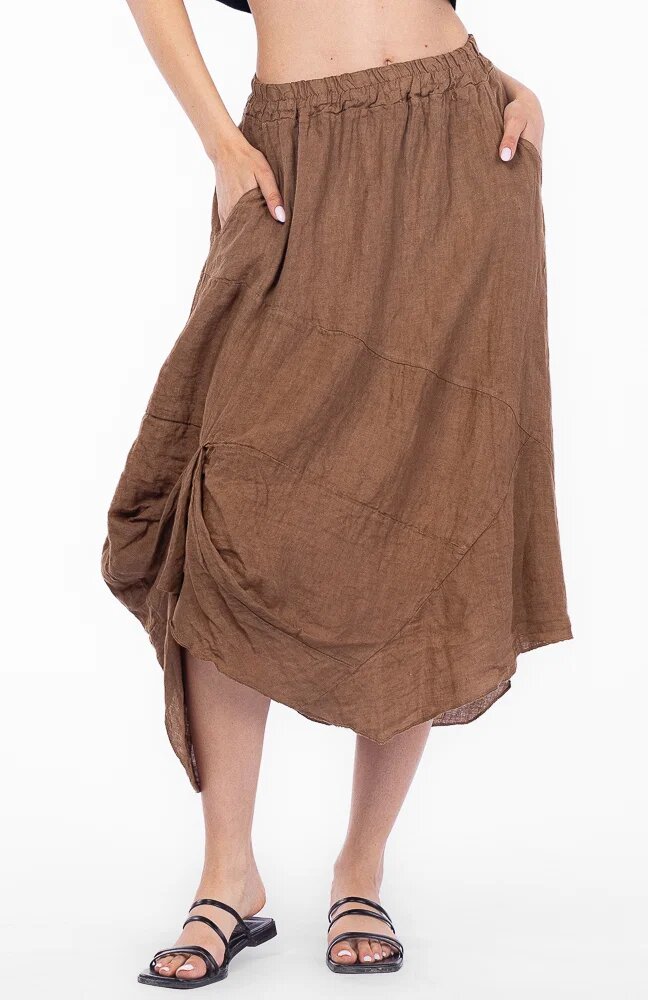 Shopika Fusta din in cu un colt prins camel