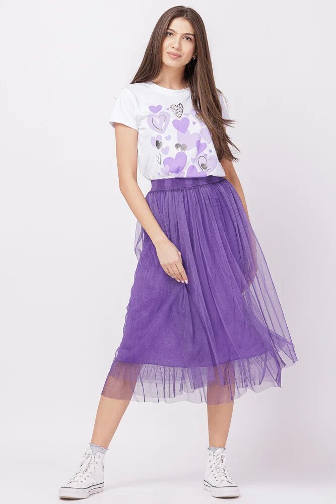 Shopika Fusta din tulle midi mov