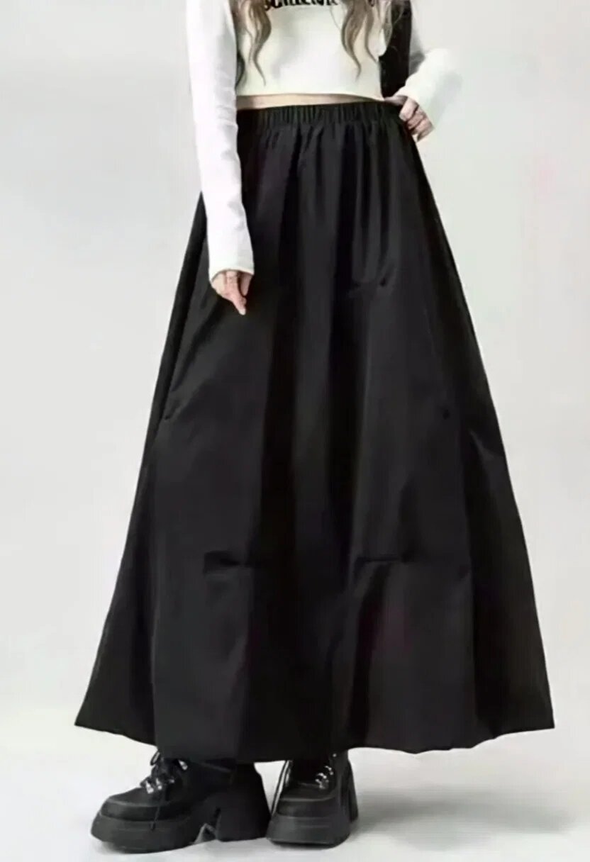 Shopika Fusta lunga gogosar ampla neagra
