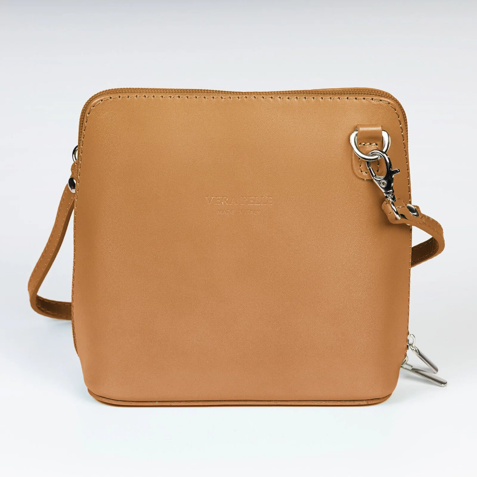 Shopika Geanta crossbody din piele naturala capucino