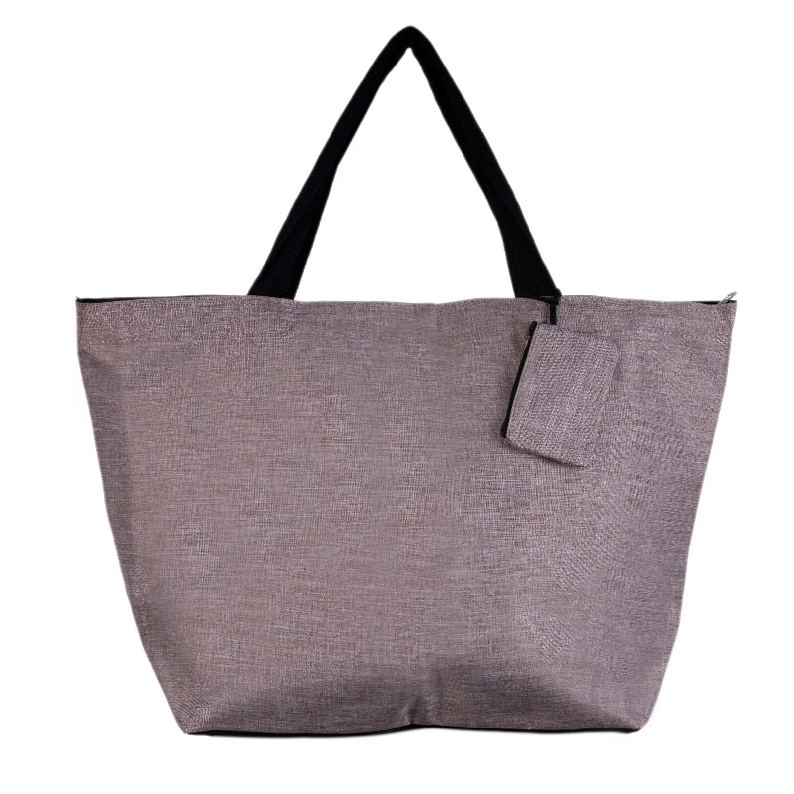 Shopika Geanta de weekend bej inchis din material textil panzat