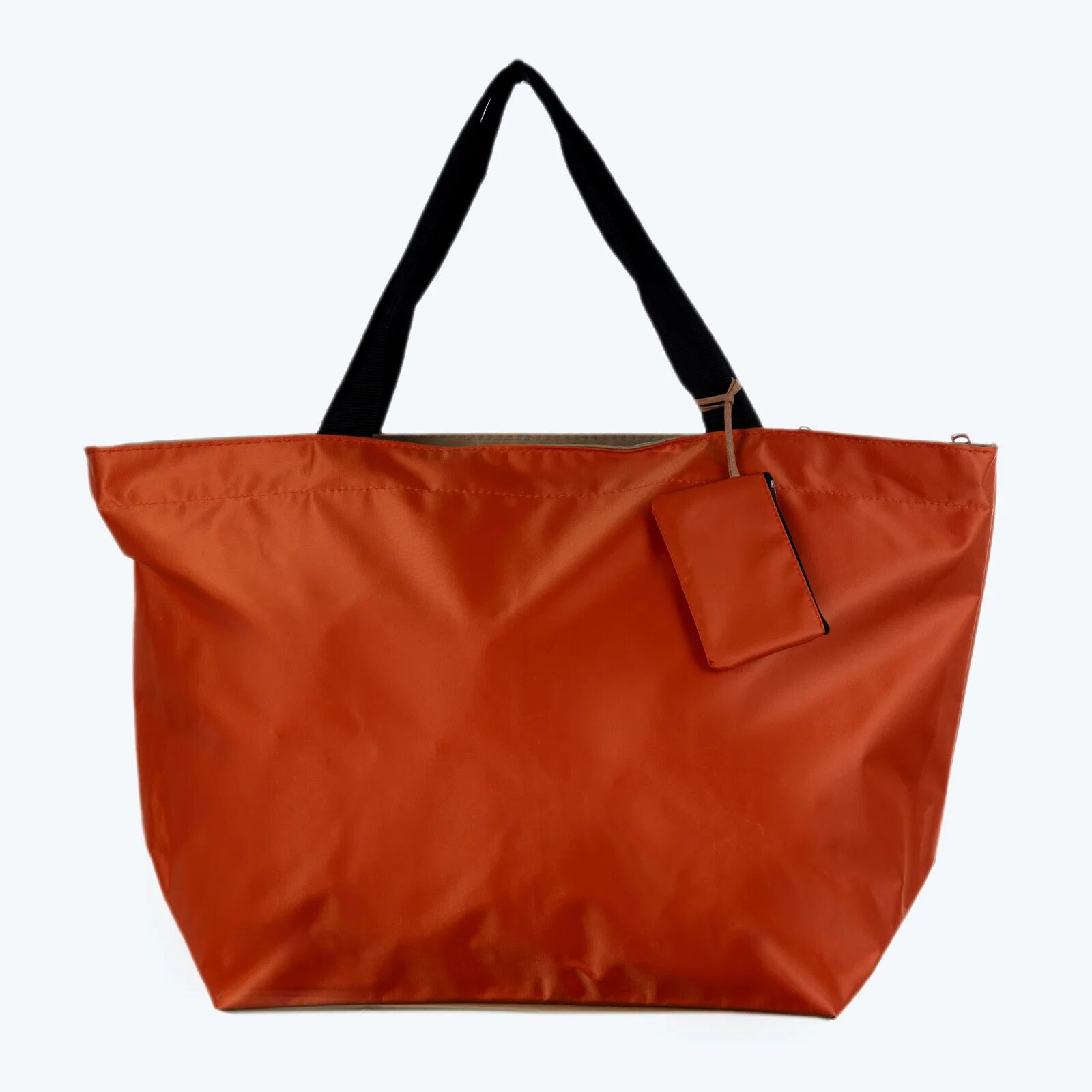 Shopika Geanta de weekend portocalie din material textil usor lucios