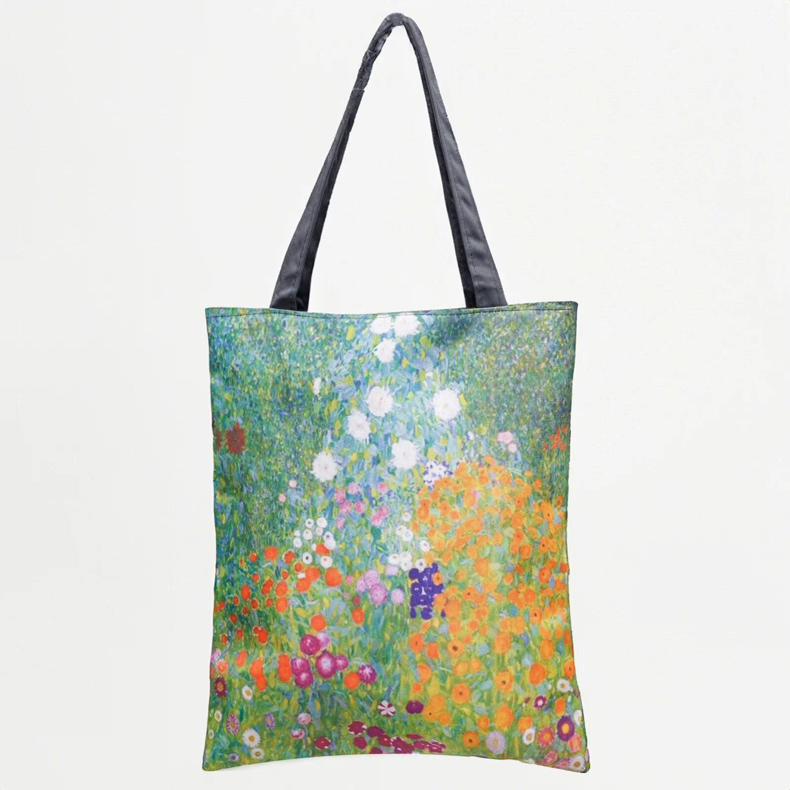 Shopika Geanta shopper din material textil imprimata cu model inspirat dupa Camp cu maci de Claude Mon