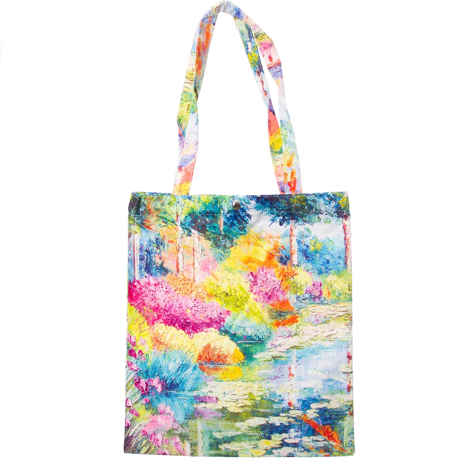 Shopika Geanta shopper din material textil imprimeu peisaj lac