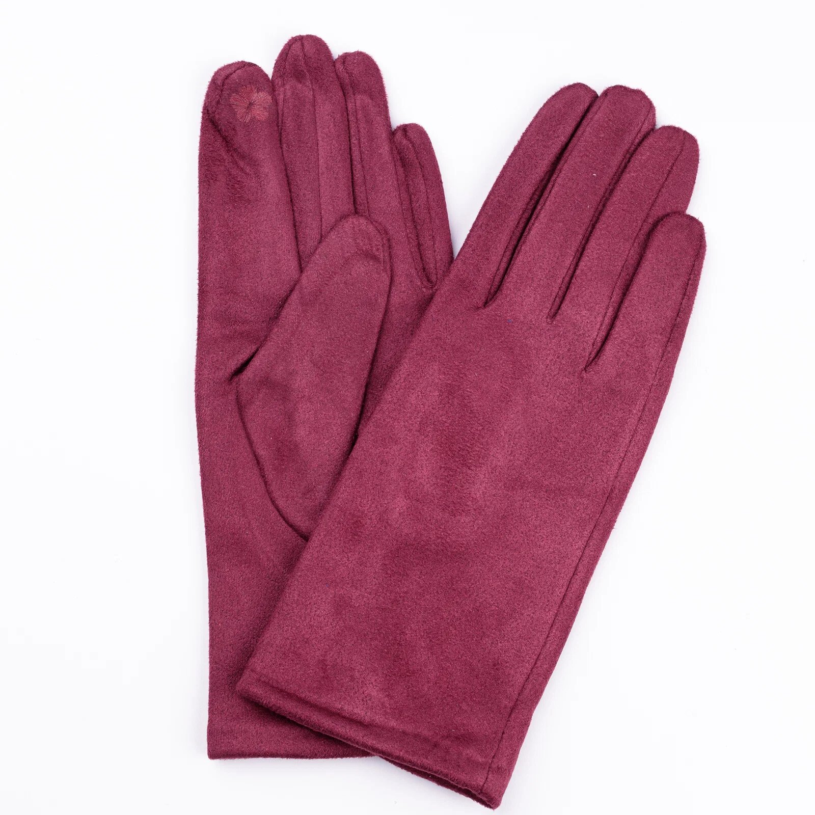 Shopika Manusi dama bordo din material textil catifelat
