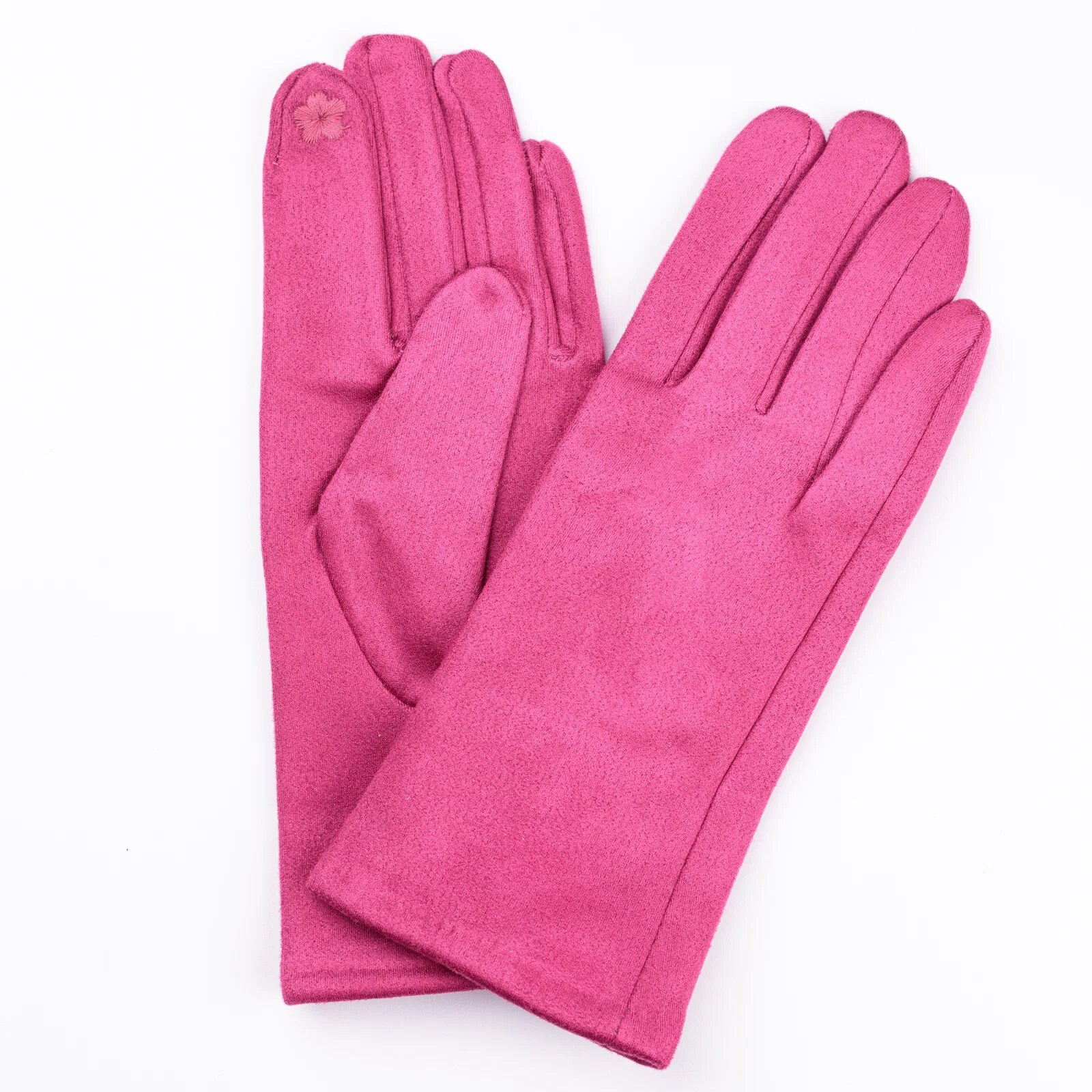 Shopika Manusi dama fucsia din material textil catifelat