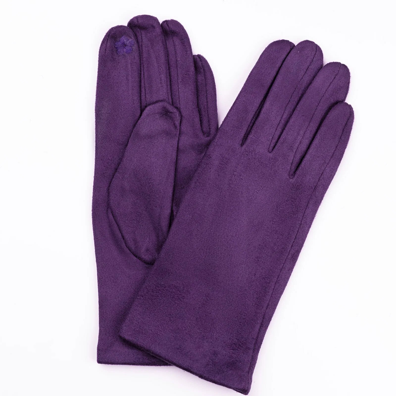 Shopika Manusi dama mov din material textil catifelatat