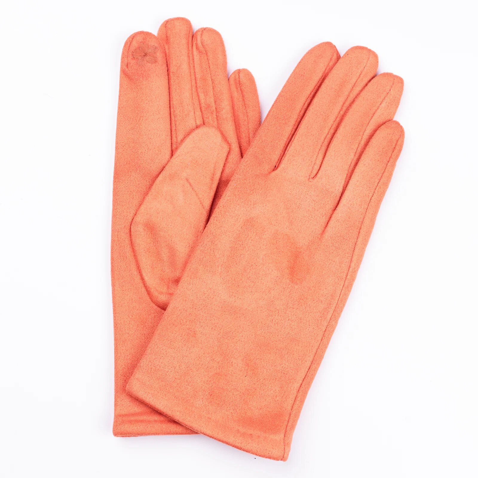 Shopika Manusi dama uni portocalii din material textil catifelat