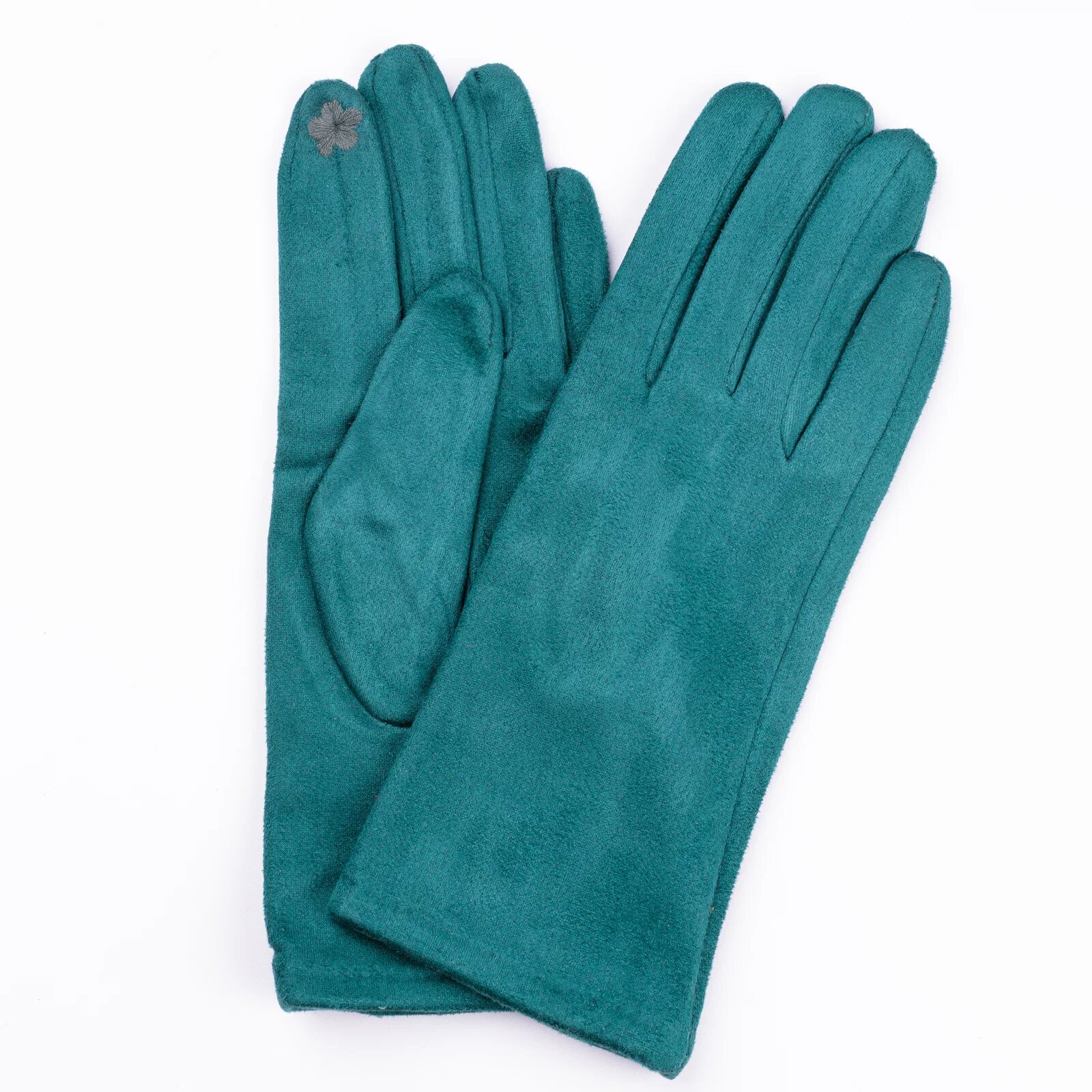 Shopika Manusi dama verde smarald din material textil catifelat