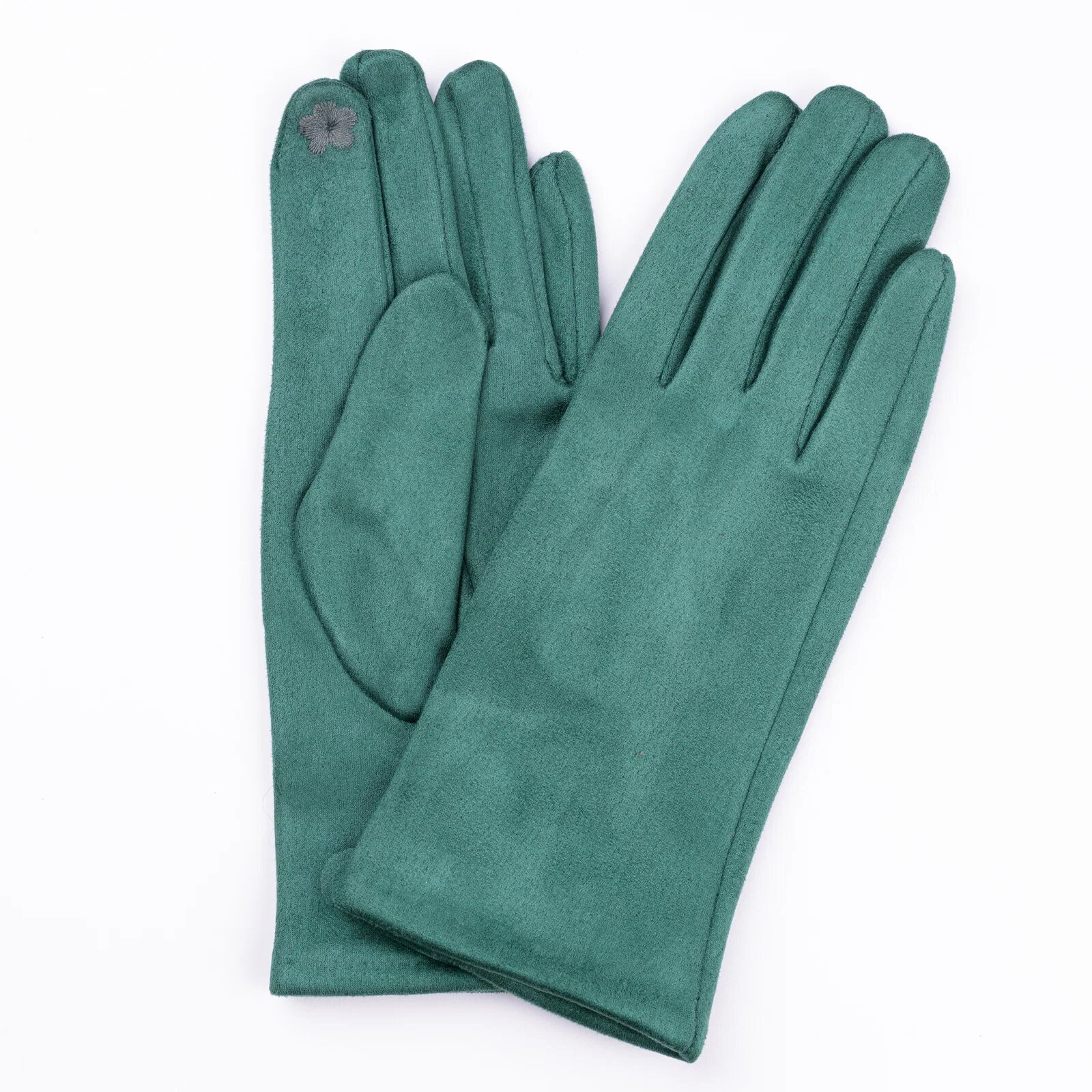 Shopika Manusi dama verzi din material textil catifelat