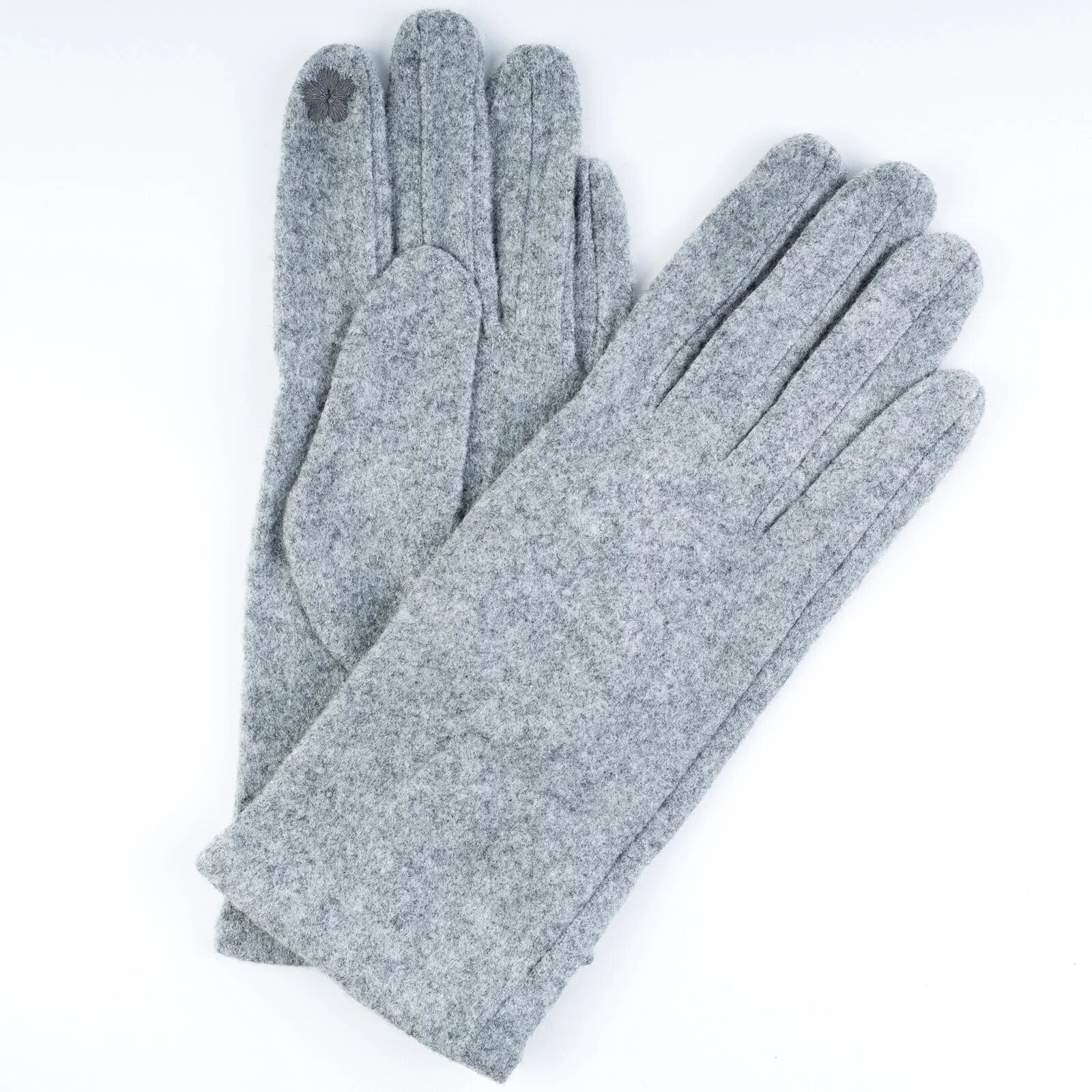 Shopika Manusi simple dama gri albastrui din material textil
