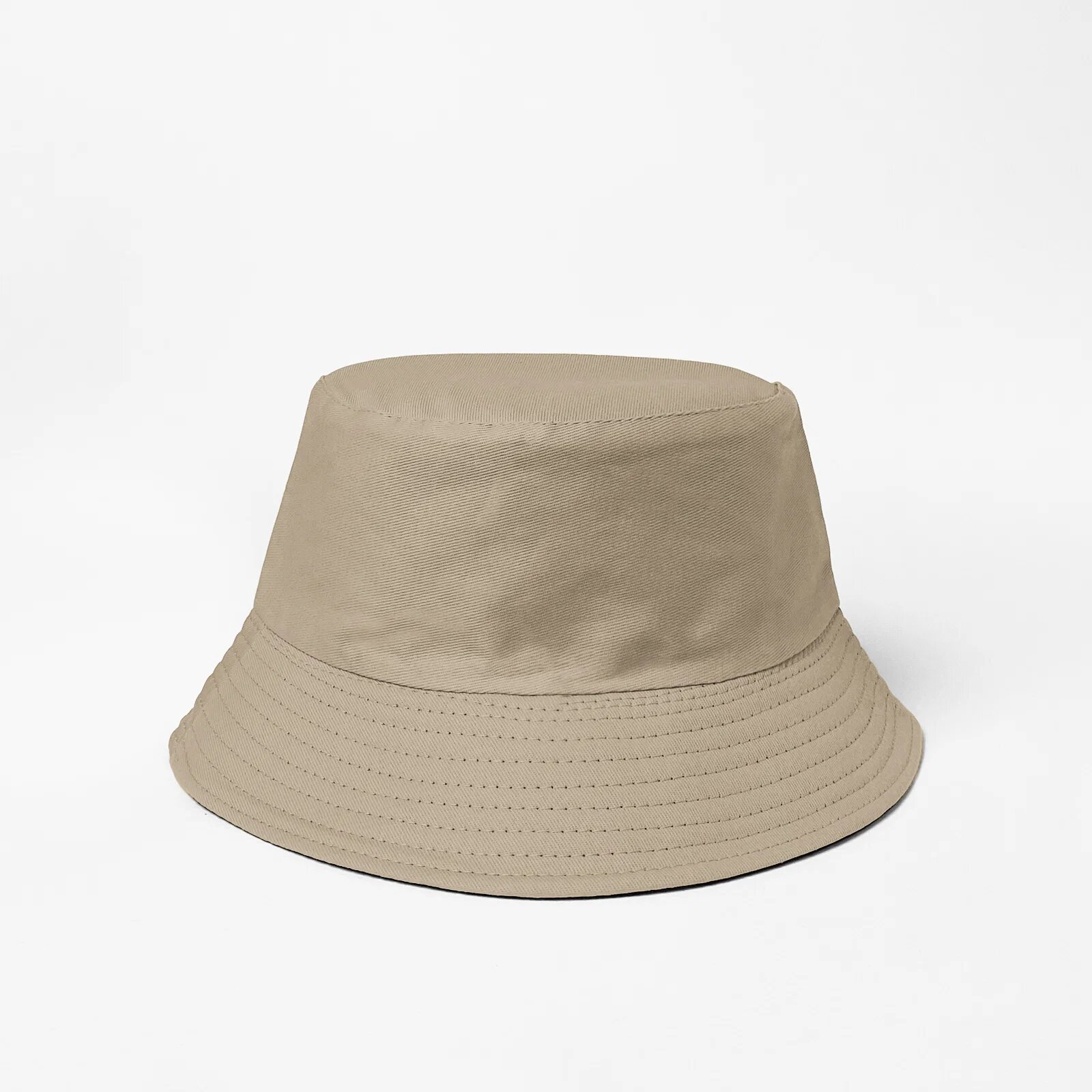 Shopika Palarie tip bucket unisex cu doua fete bej inchis si negru din bumbac