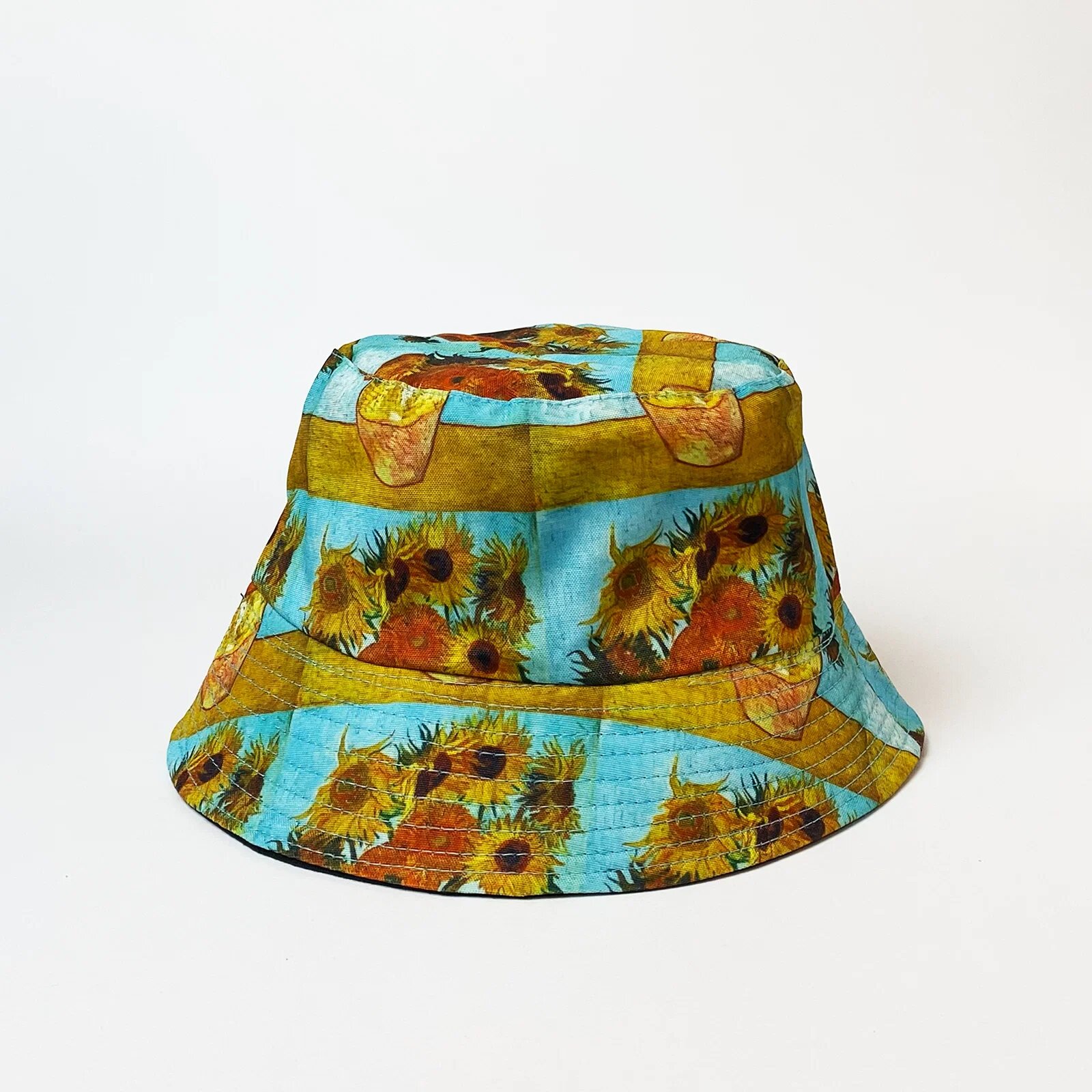 Shopika Palarie tip bucket unisex cu doua fete imprimata cu model inspirat dupa Floarea Soarelui de Van