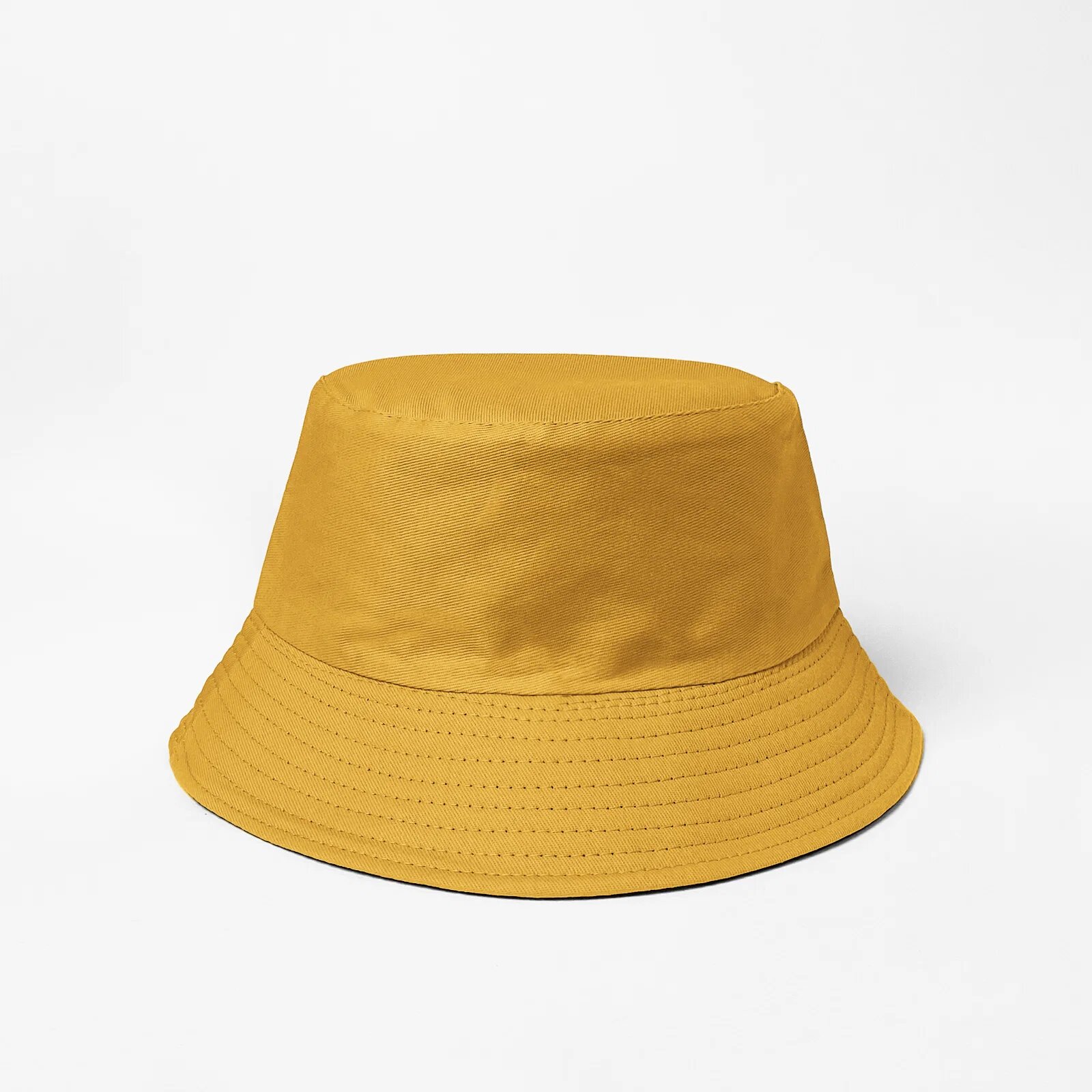 Shopika Palarie tip bucket unisex cu doua fete mustar si negru din bumbac