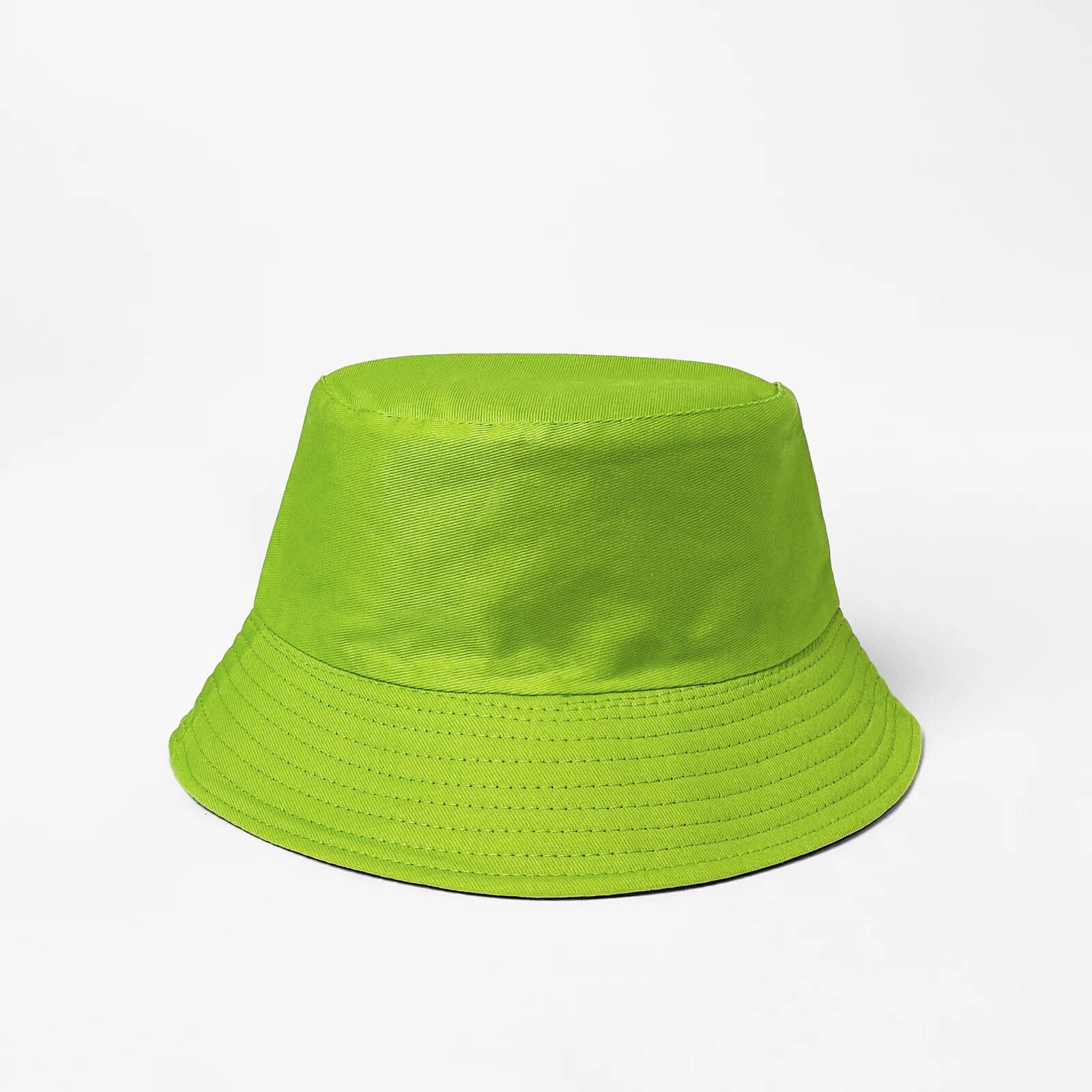 Shopika Palarie tip bucket unisex cu doua fete verde praz si negru din bumbac