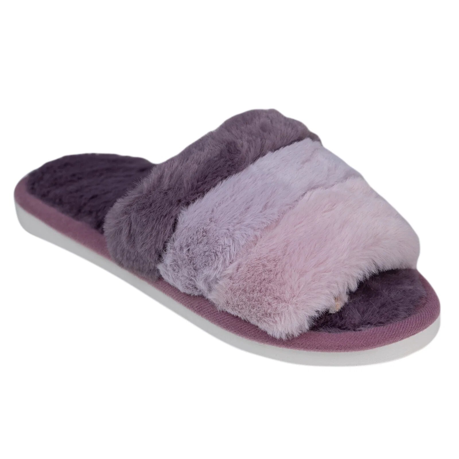 Shopika Papuci de casa cu trei nuante de mov lila si roz