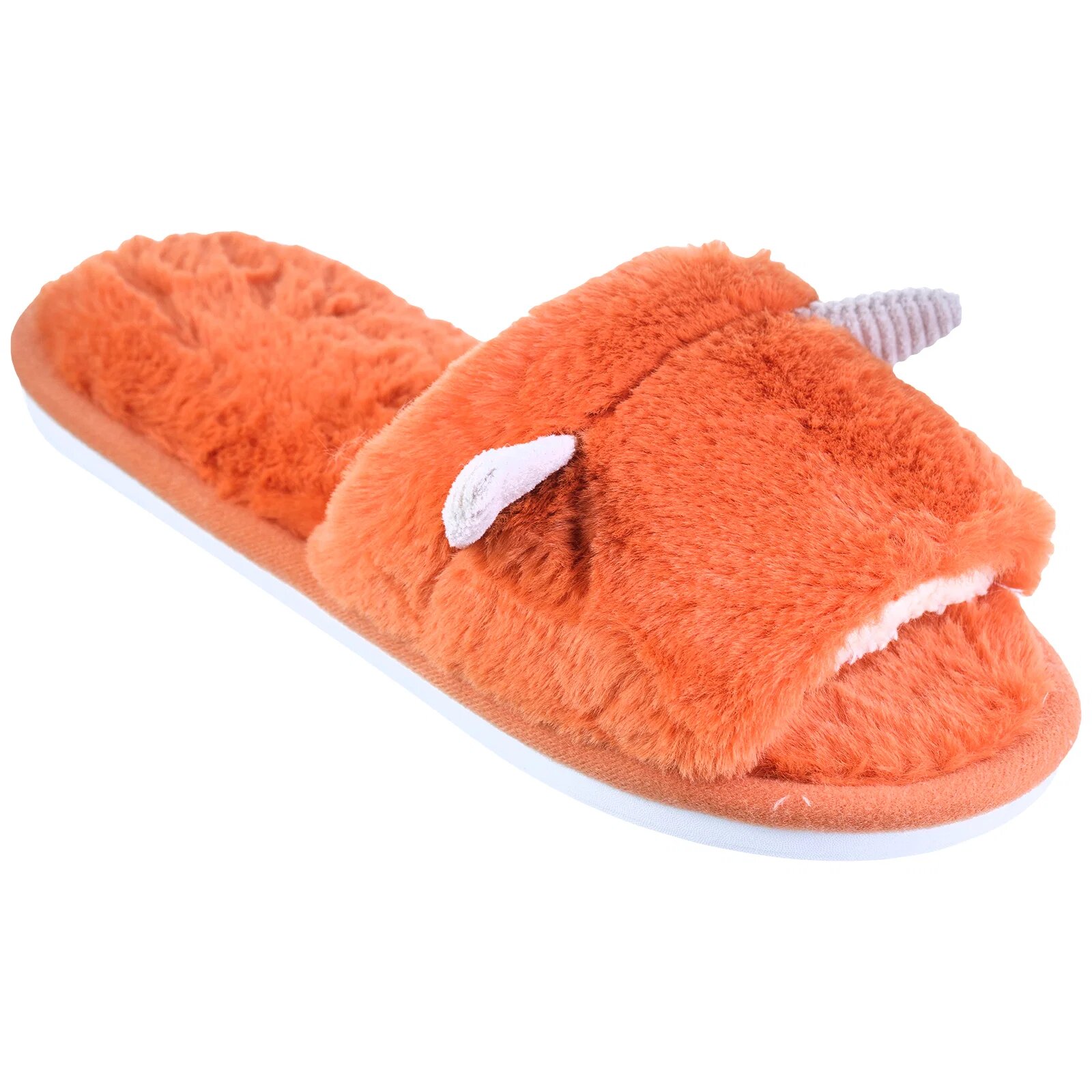 Shopika Papuci de casa portocalii cu urechiuse mici