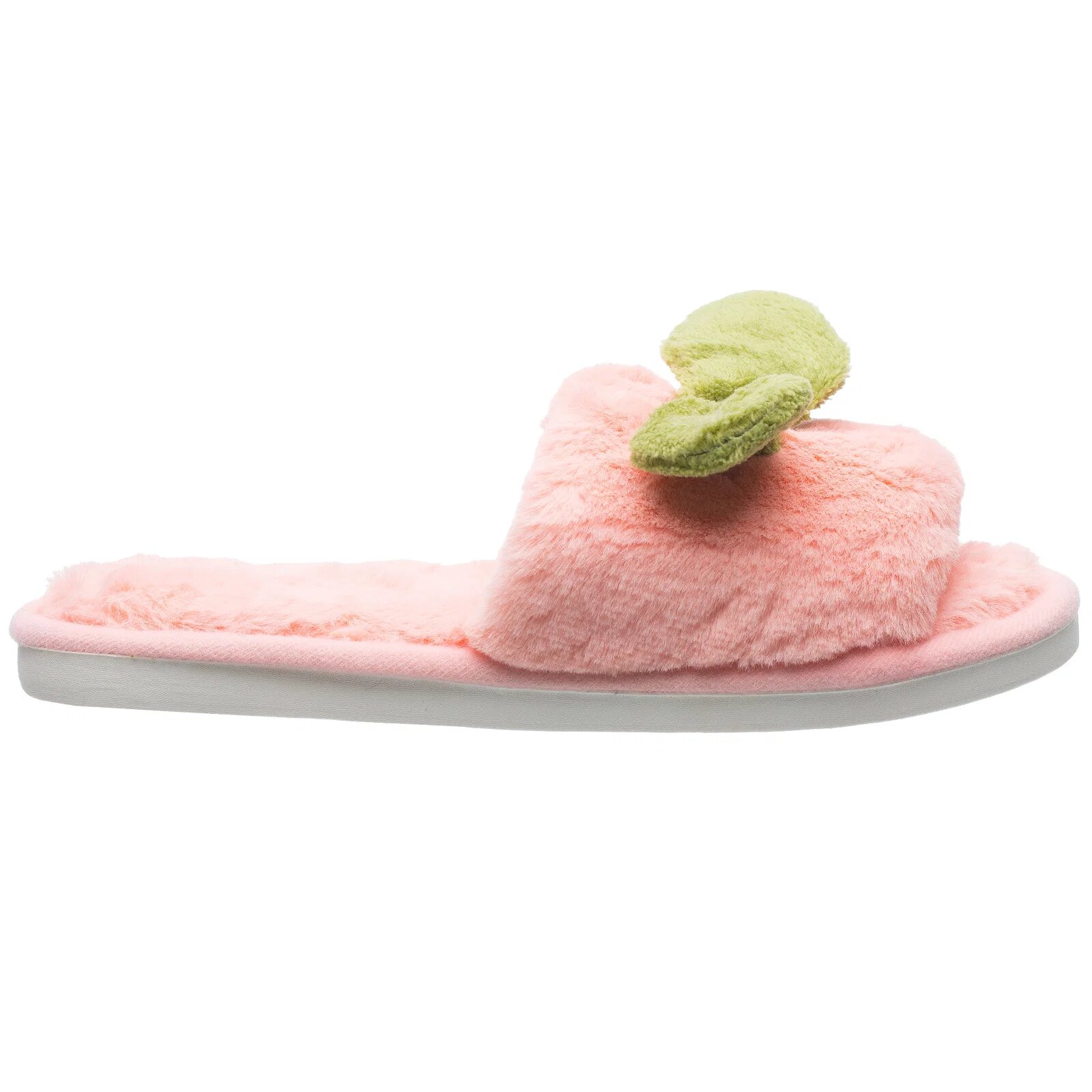 Shopika Papuci de casa roz cu decoratiune urechi verzi