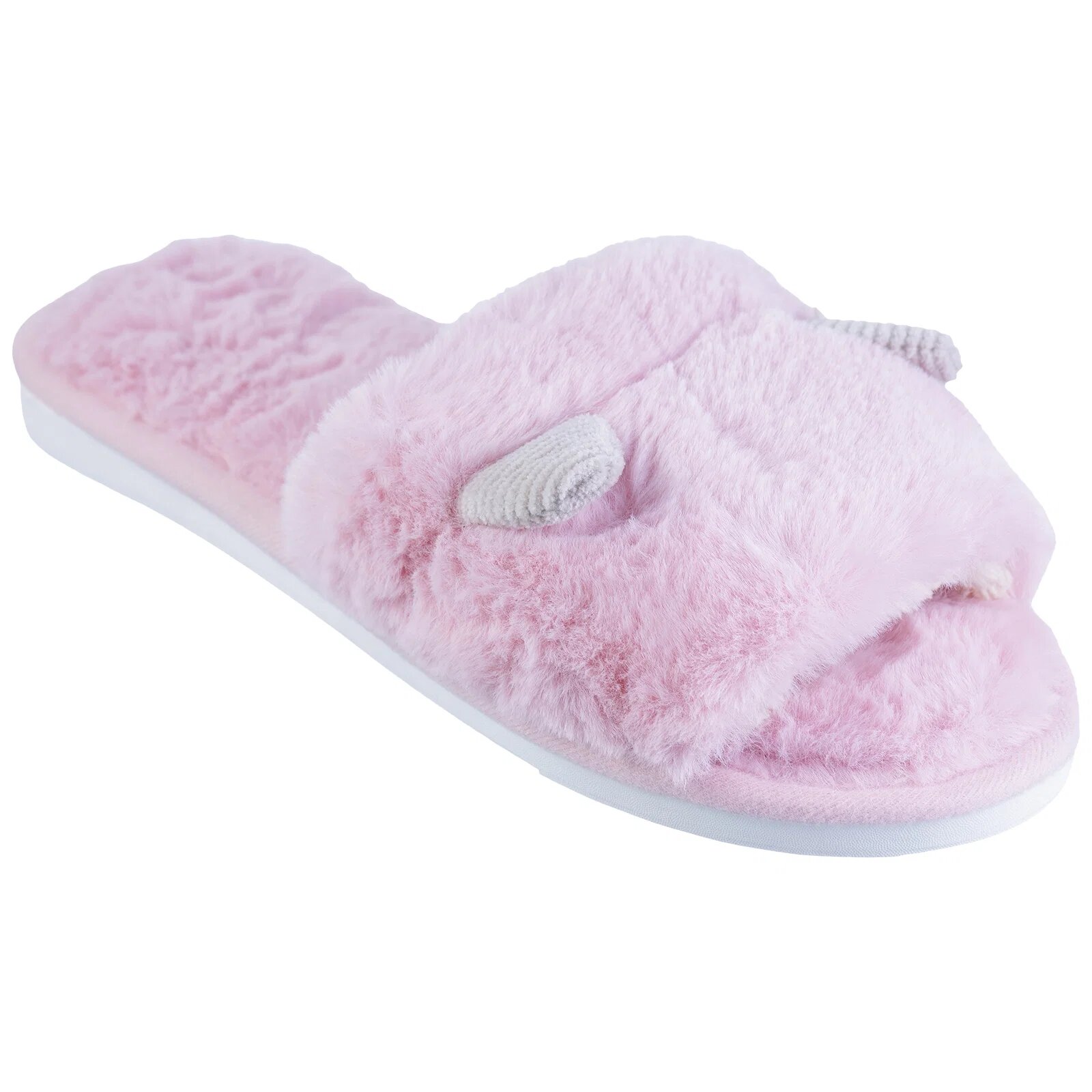 Shopika Papuci de casa roz cu urechiuse mici