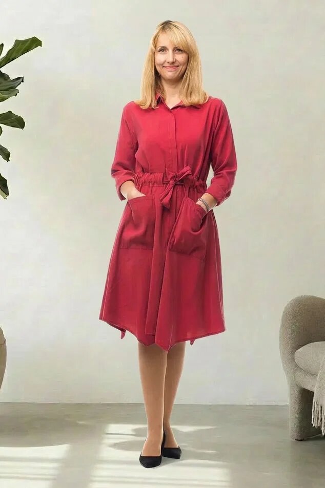 Shopika Rochie bordo midi matasoasa tip camasa