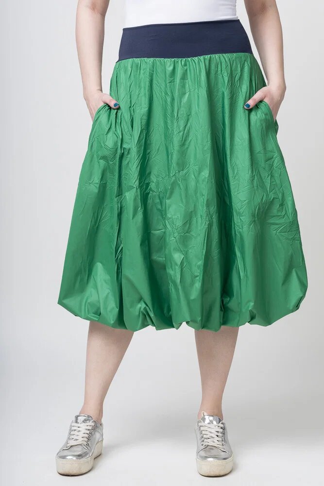 Shopika Romania Fusta verde midi tip gogosar din tafta