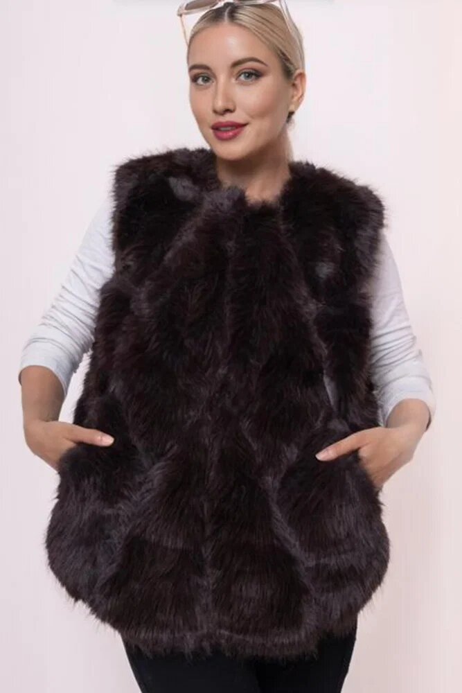 Shopika Vesta din blanita ecologica neagra super pufoasa