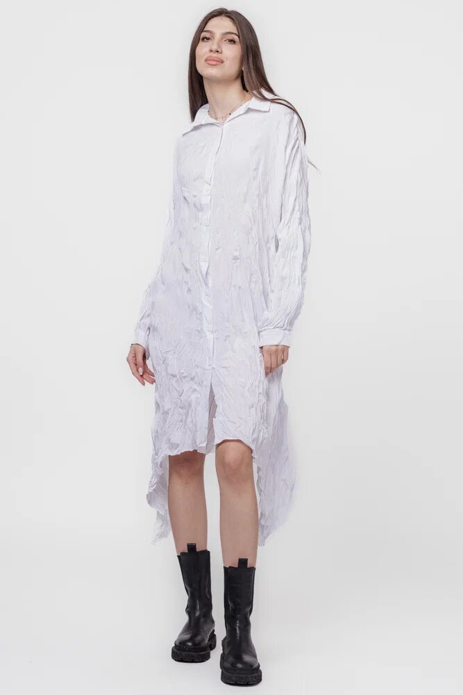 U See Rochie camasa creponata in colturi alba