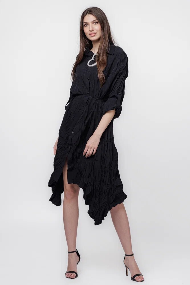 U See Rochie camasa creponata in colturi neagra