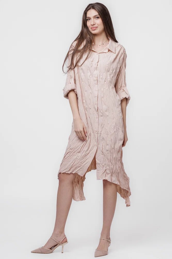 U See Rochie camasa creponata in colturi roz