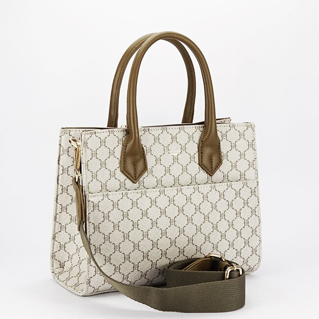 Acacia Geanta bej cu imprimeu maro Paris G-24254 12