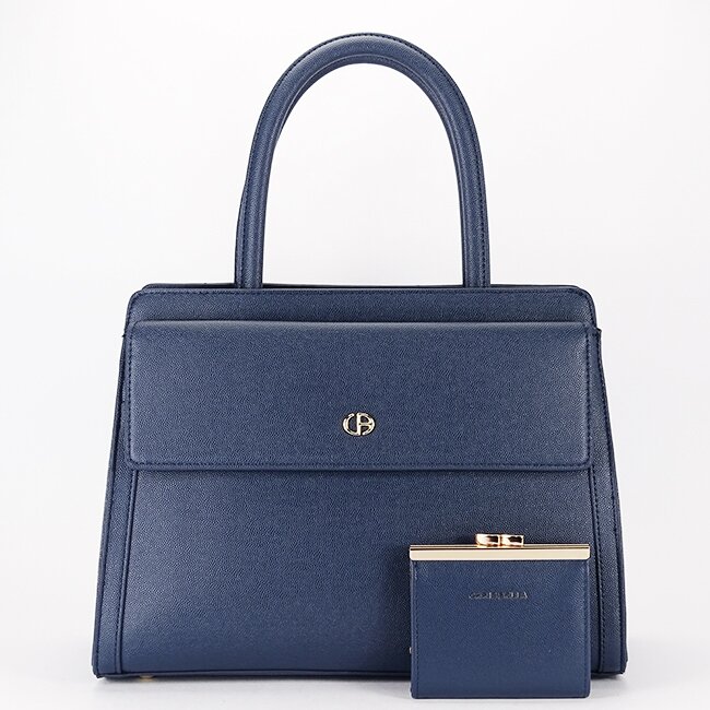 CHRIS BELLA Geanta bleumarin Premium cu portofel CB2427-3 17