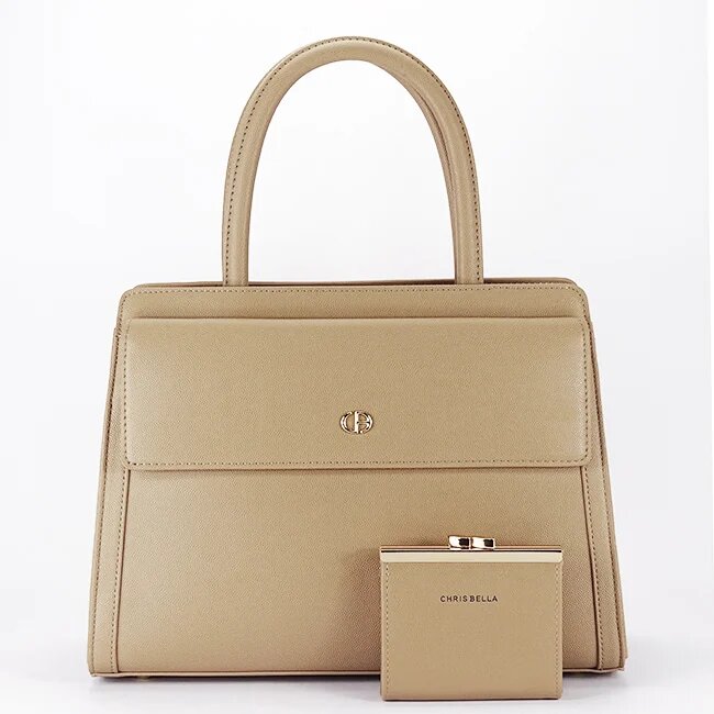 CHRIS BELLA Geanta camel Premium cu portofel CB2427-3 17