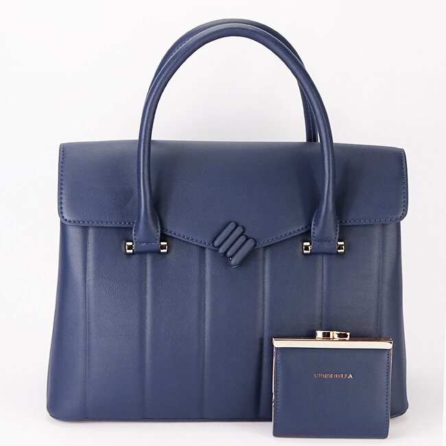 CHRIS BELLA Geanta mare bleumarin inchis Premium cu portofel CB2317-4 M6
