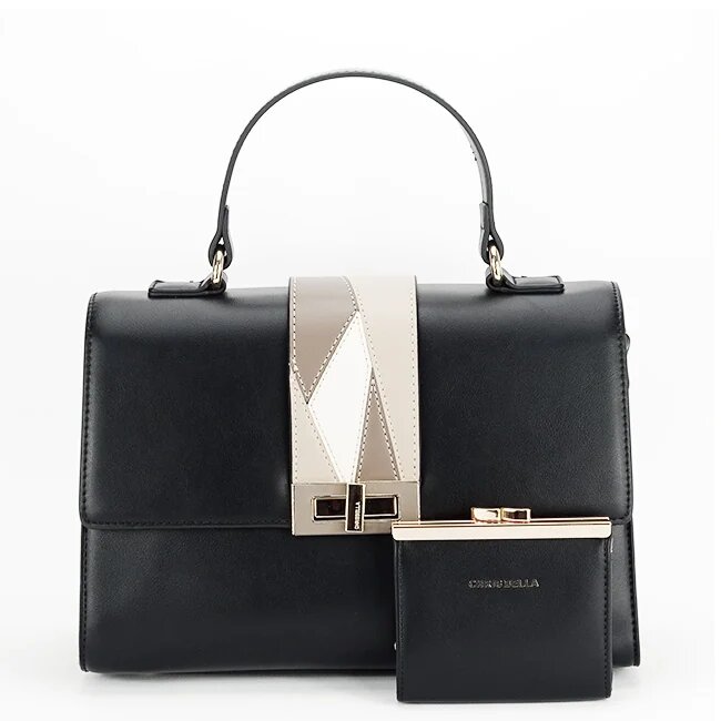 CHRIS BELLA Geanta neagra Premium cu portofel CB2400-1 15