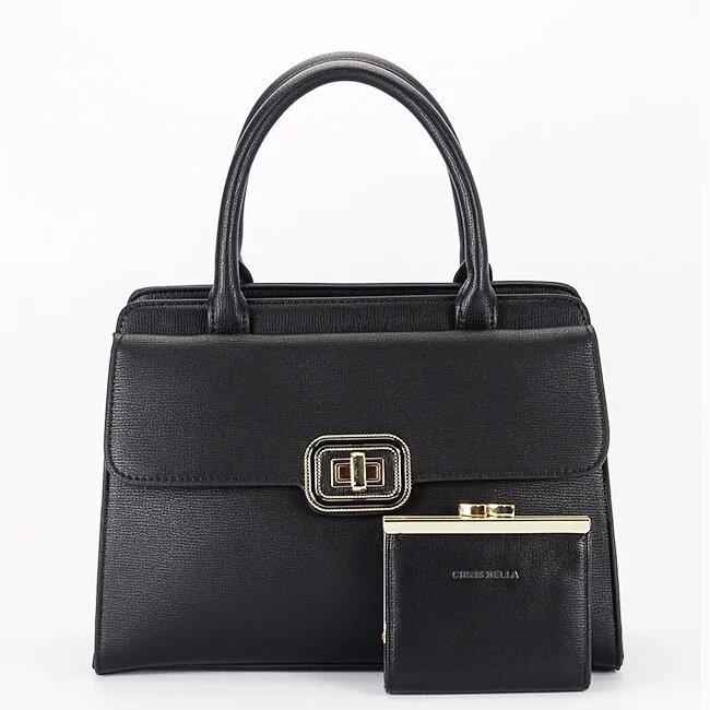 CHRIS BELLA Geanta neagra Premium cu portofel CB2425-2 13