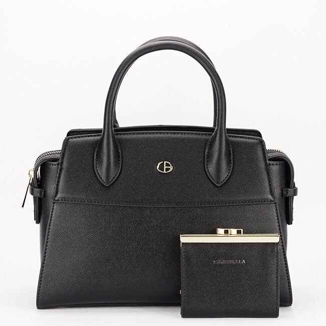CHRIS BELLA Geanta neagra Premium cu portofel CB2427-1 M7
