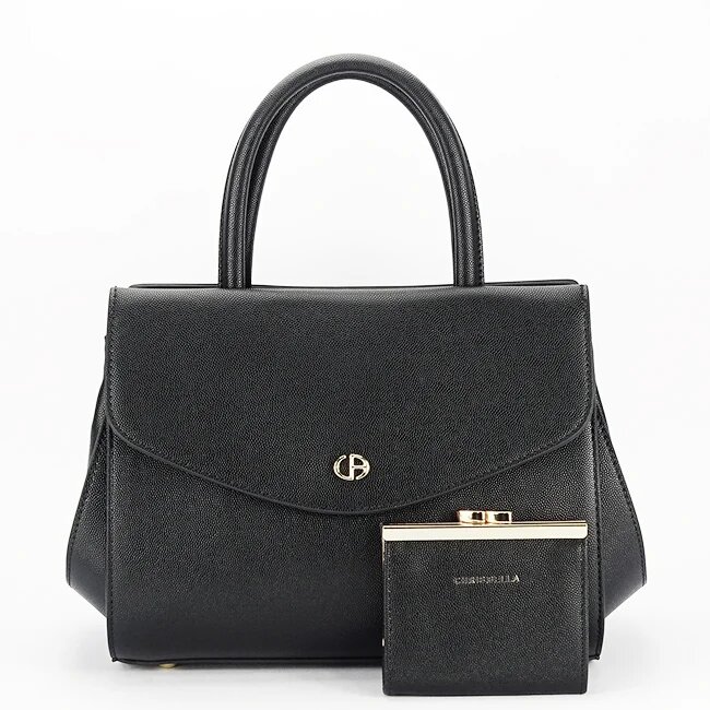CHRIS BELLA Geanta neagra Premium cu portofel CB2427-2 M6