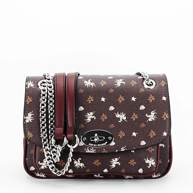 David Jones Geanta cu imprimeu CH21002 14 Maro inchis