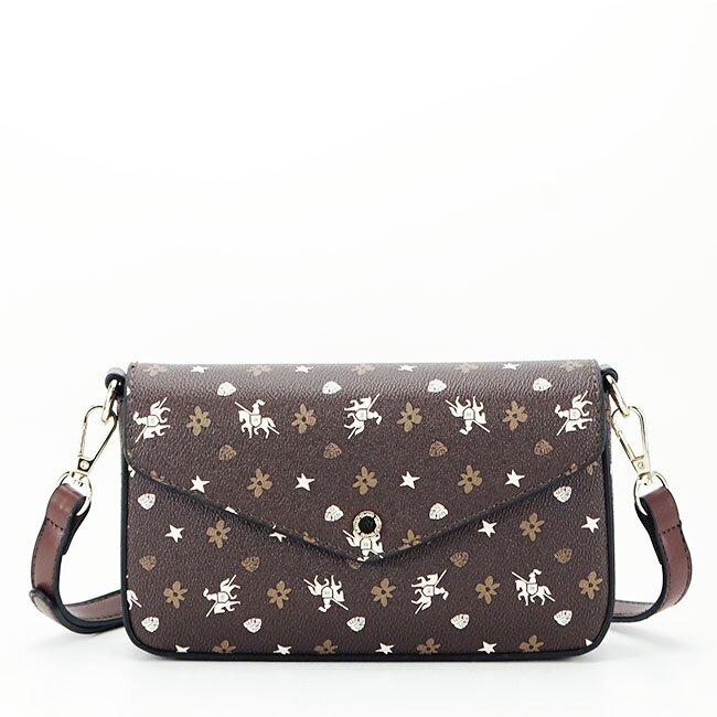 David Jones Geanta mica cu imprimeu logo CM6120A 14 Maro inchis