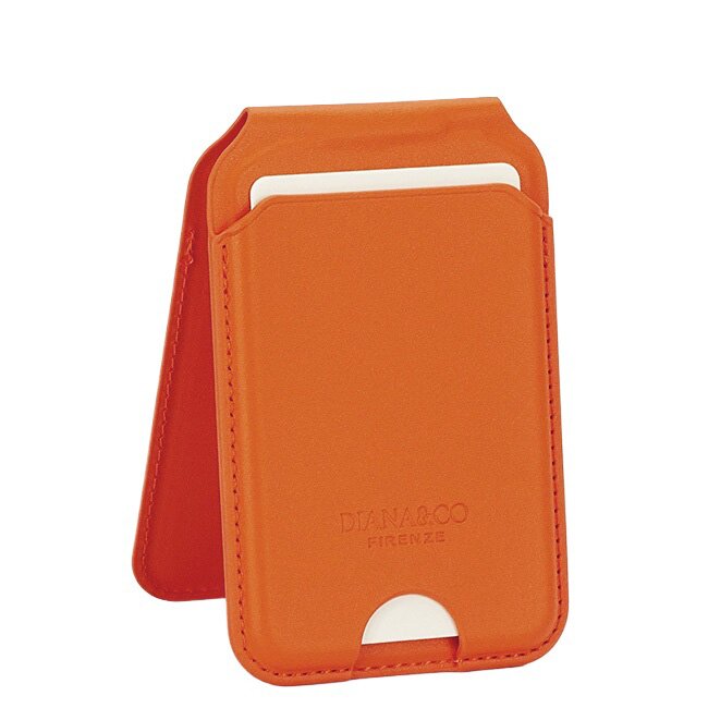 DIANA&CO Port card portocaliu cu blocare RFID Suport ajustabil si Oglinda