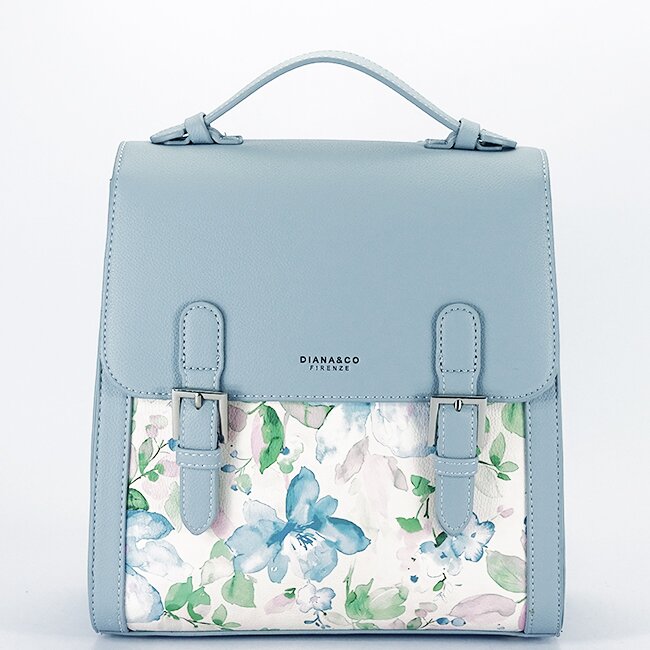 DIANA&CO Rucsac albastru deschis cu imprimeu floral DHJ731-3 M11
