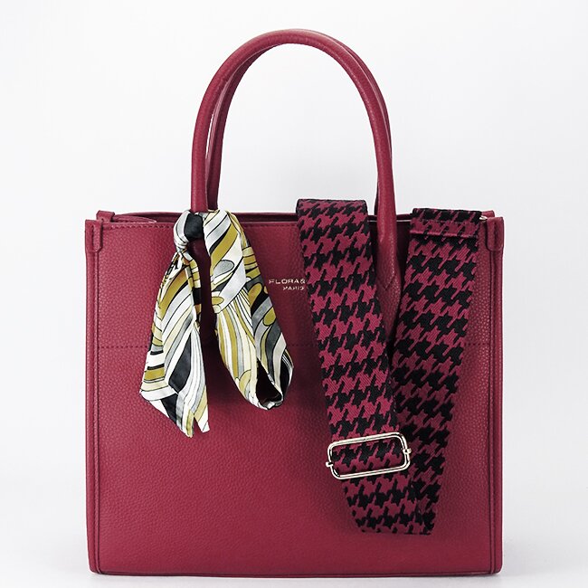 Flora&Co Paris Geanta rosie FloraCO Paris cu esarfa decorativa H6935 M7