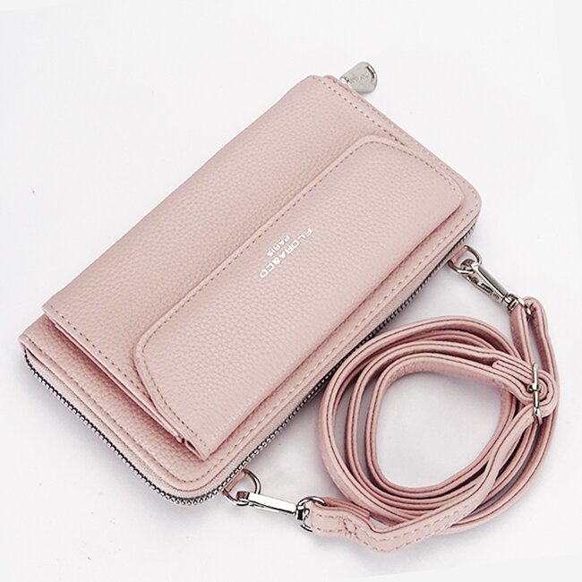 Flora&Co Paris Portofel si port telefon roz H6017 07